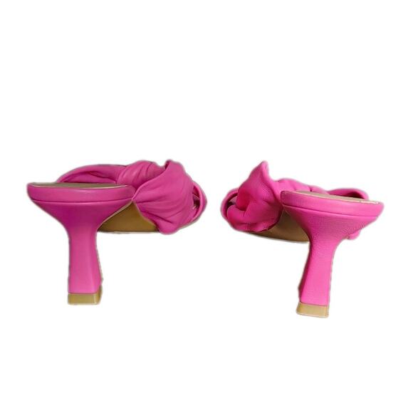 Nwot Vaneli Pink Nappa Leather Marvel Knotted Straps Kitten Heel Sandals Size 8M - Picture 4 of 8